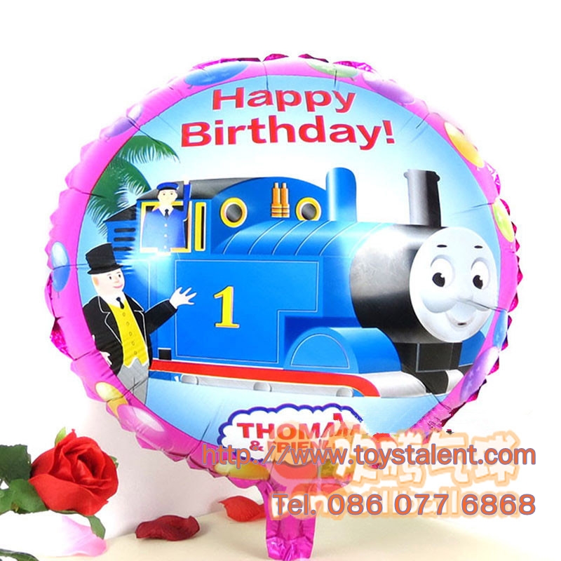 ลูกโป่งฟลอย์ Happy Birthday ลายการ์ตูนโธมัส - Foil Balloon Happy Birthday Thomas Cartoon / Item No. TL-D017