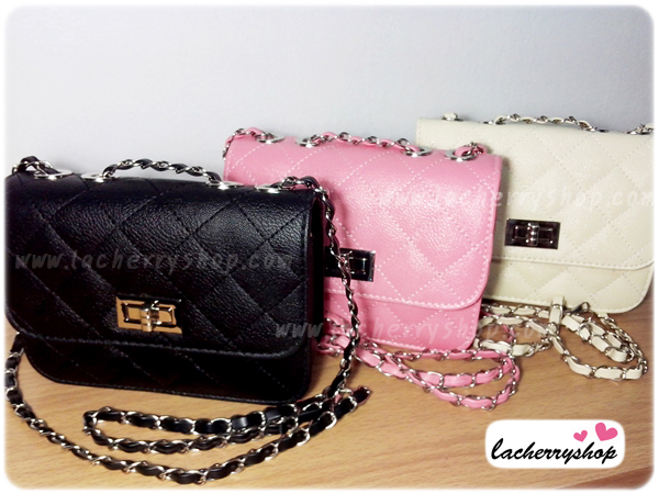 กระเป๋าแฟชั่น สีดำ หนัง PU สายโซ่สะพายไหล่ ปรับความยาวได้ แบบยอดนิยม ((โปรโมชั่นส่งฟรี))