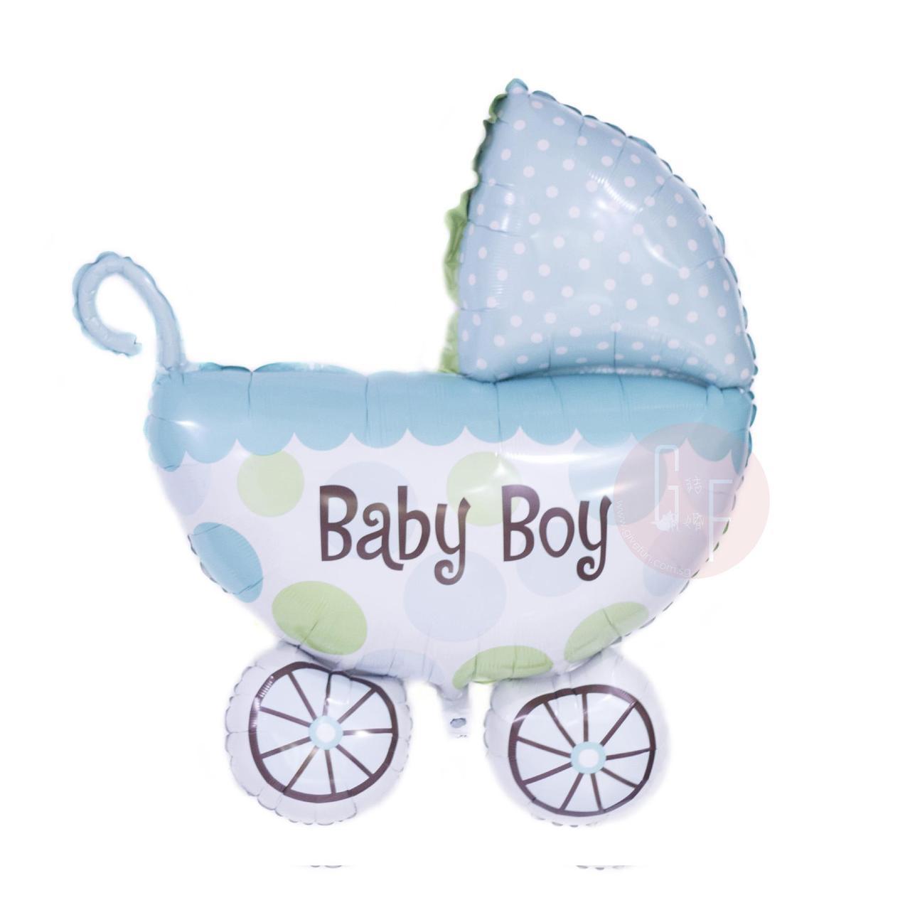 บอลลูนฟอลย์ รถเข็นเด็กผู้ชาย ไซส์ใหญ่ - Baby Boy Cart Foil Balloon / Item No. TL-C025