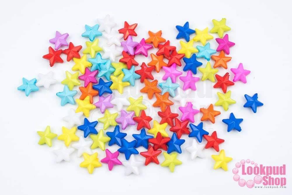 ลูกปัดพลาสติก คละสี ดาว 11มิล (1ถุง/500กรัม)