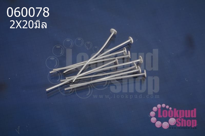 ตะปูตัว T หัวแบน เงินแท้ 2X20มิล (10ชิ้น)