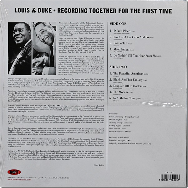 Louis & Duke - Recording Together For The First Time 1Lp New