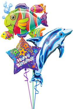 Dolphin Medium Shape Balloon - ลายปลาโลมา ขนาดกลาง / Item No. TL-B002