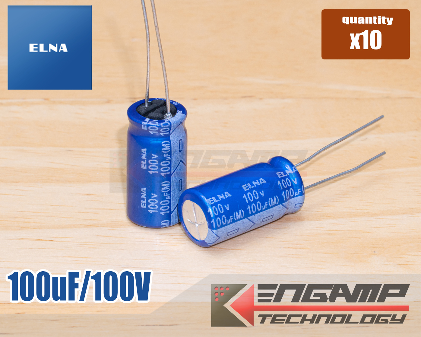 (10ตัว) [E-CAP] 100uF/100V 85C ELNA RE3 ขนาด 10x20mm P=5mm