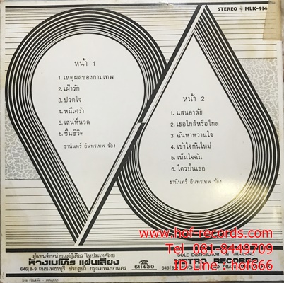 LP ธานินทร์ อินทรเทพ - เหตุผลของกามเทพ ปก VG++ แผ่น VG++