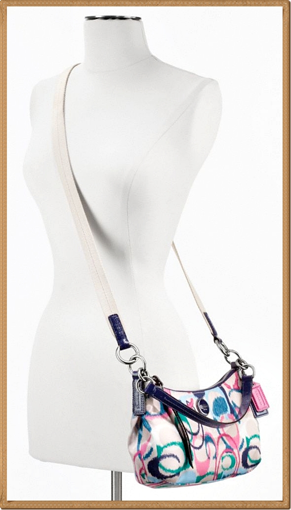 Coach Signature Stripe IKAT Print Demi Crossbody 24448