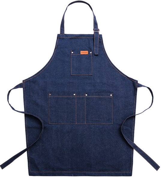 ชุดเชฟ ชุดเอี๊ยม ชุดกันเปื้อน คอตตอน เอี๊ยม ผู้หญิง ผู้ชาย สียีนส์เรียบ