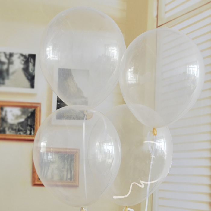 ลูกโป่งกลมใส ไม่มีสี ไซส์ 10 นิ้ว แพ็คละ 10 ใบ (Round Balloons 10"- Clear Cystal Balloon)