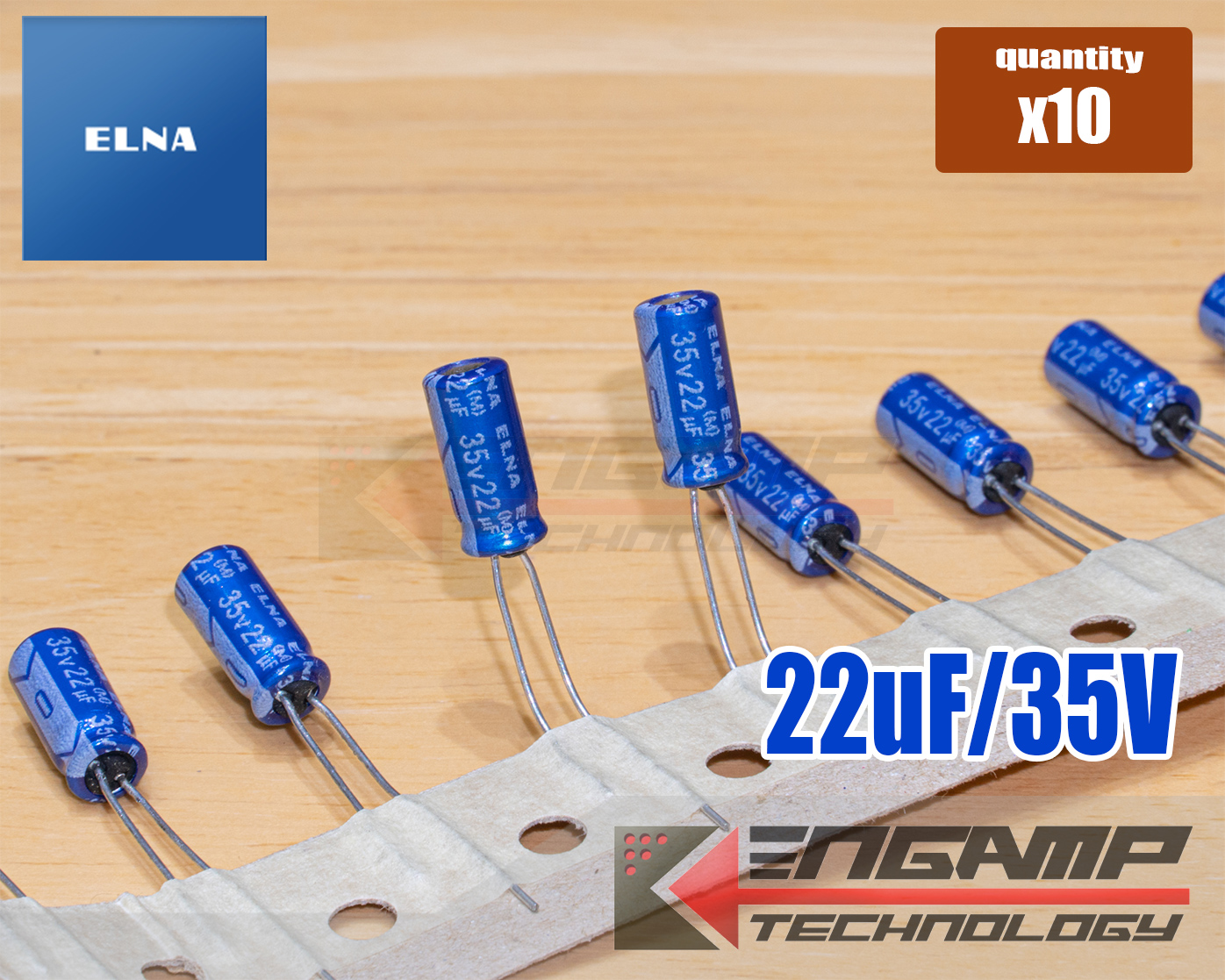 (10ตัว) [E-CAP] 22uF/35V 85ºC ELNA RE3 5x11mm P=2mm