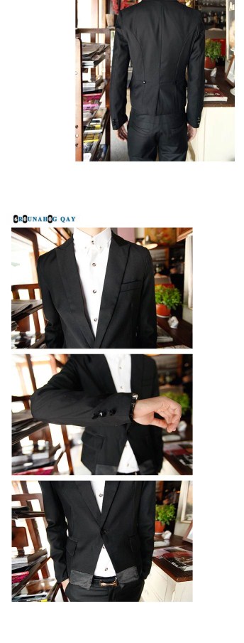 เล็กสั้นพิเศษ!! เสื้อสูท สลิมฟิต ตัวเล็ก ดีไซน์กระดุมร่ม ขอบซาติน Size No.36 ดำ