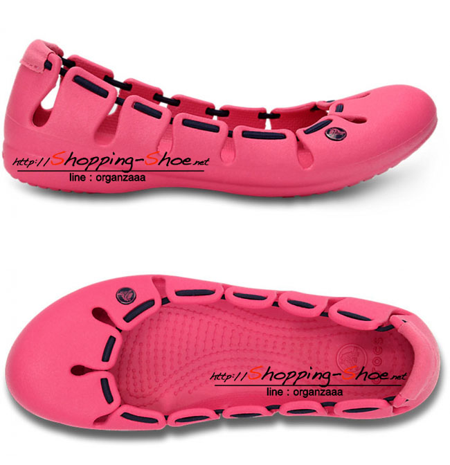 Women's Crocs Springi Flat - Hot Pink/Nautical Navy (W8) ของแท้ Outlet ไทยและฮ่องกง