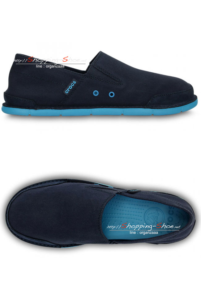 Crocs Men's Cabo Loafer - Navy / Electric Blue ของแท้ Outlet ไทยและอเมริกา