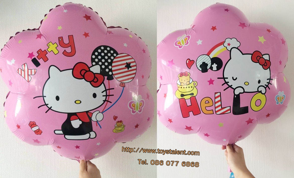 ลูกโป่งฟลอย์สีแคนดี้พิงค์ พิมพ์ลาย Hello Kitty - Printing Hello Kitty Candy Pink color Foil Balloon / TL-A094