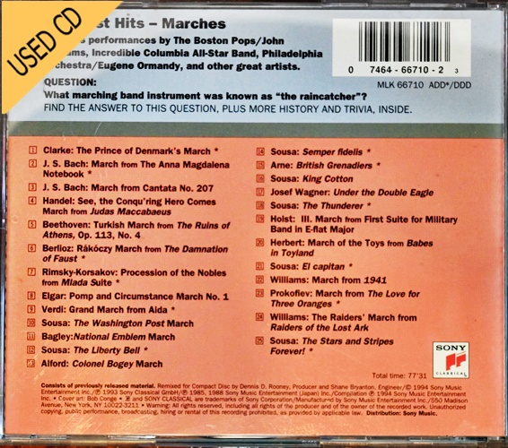 UsedCD Marches - Greatest Hits