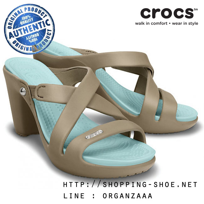 Crocs Cyprus IV Heel - Khaki / Sea Foam ของแท้ Outlet ไทยและอเมริกา