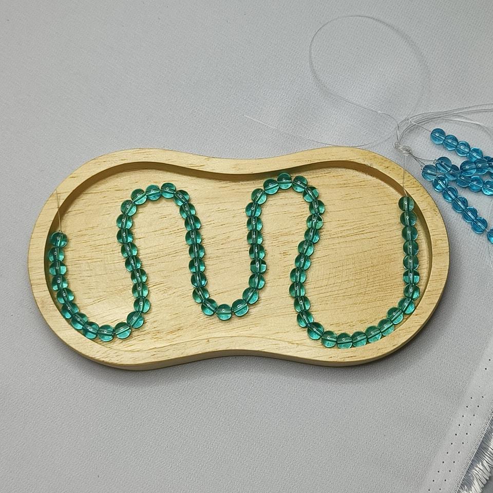 หินบลูควอตซ์ หินวิญญาณ รักษาโรค รักษาวิญญาณ เปิดเผยความรู้สึก ยาว 37 ซม. 6 มิล (63 เม็ด)