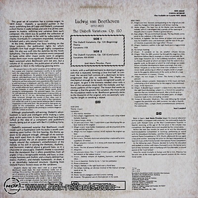 Jose' Maria Pinzolas - Beethoven Piano The Diabelli Variations, Op.20 1lp
