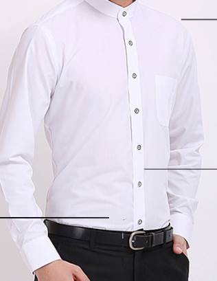 เสื้อเชิ้ตแขนยาว คอจีน ทรงปกติ ใหญ่พิเศษ size No.37 38 39 40 41 42 43 44 45 46 47 48 สีขาว ดำ