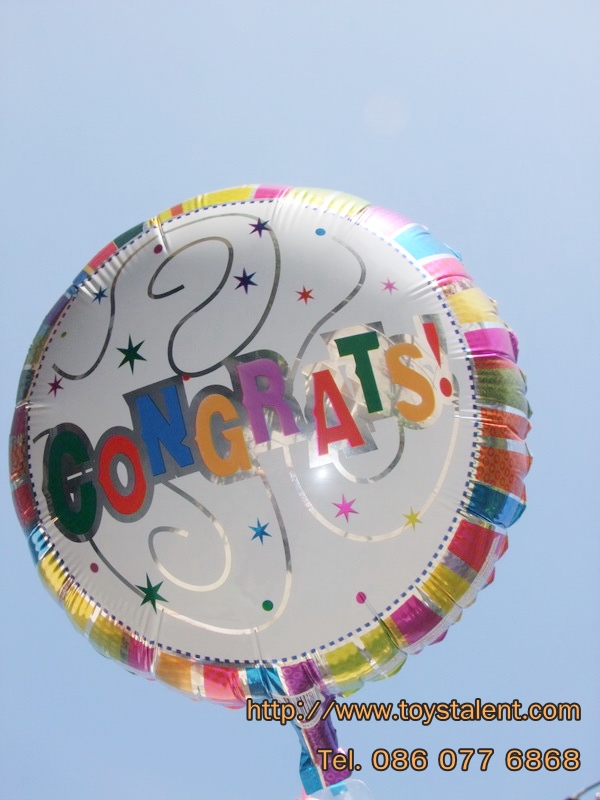 ลูกโป่งฟลอย์ Congrats! ทรงกลม - Foil Balloon Congrats round balloons / Item No. TL-F002