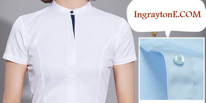 เล็กใหญ่พิเศษ!!เสื้อเชิ้ตแขนสั้นผู้หญิง คอจีน เรียบ เข้ารูป สาบขอบ size No.32-46 สีขาว น้ำเงิน ฟ้า