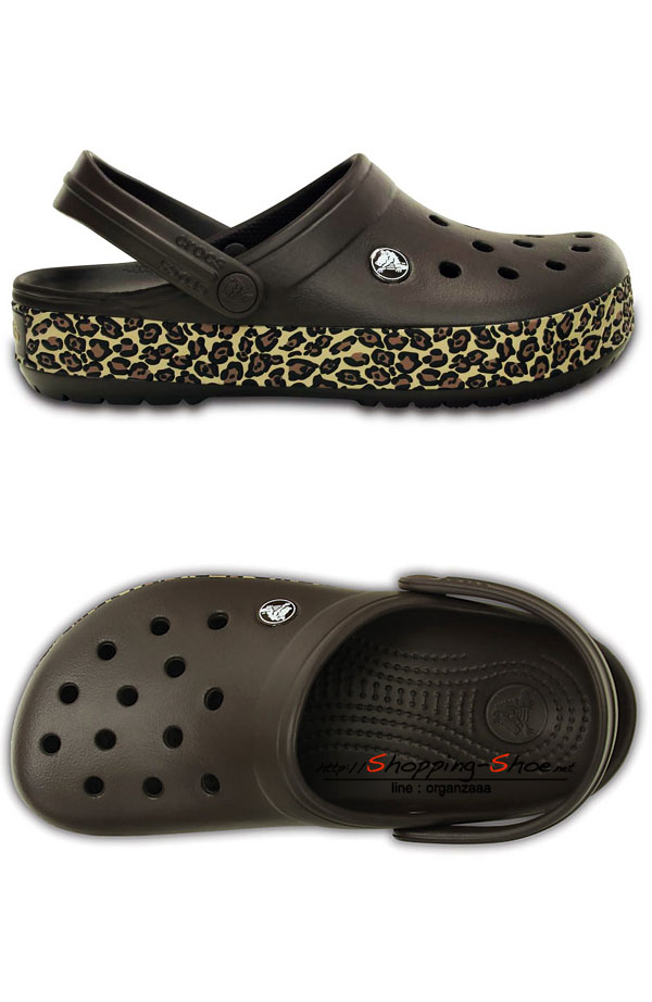 Crocband Animal Print Clog - Espresso / Gold ของแท้ Outlet ไทยและอเมริกา