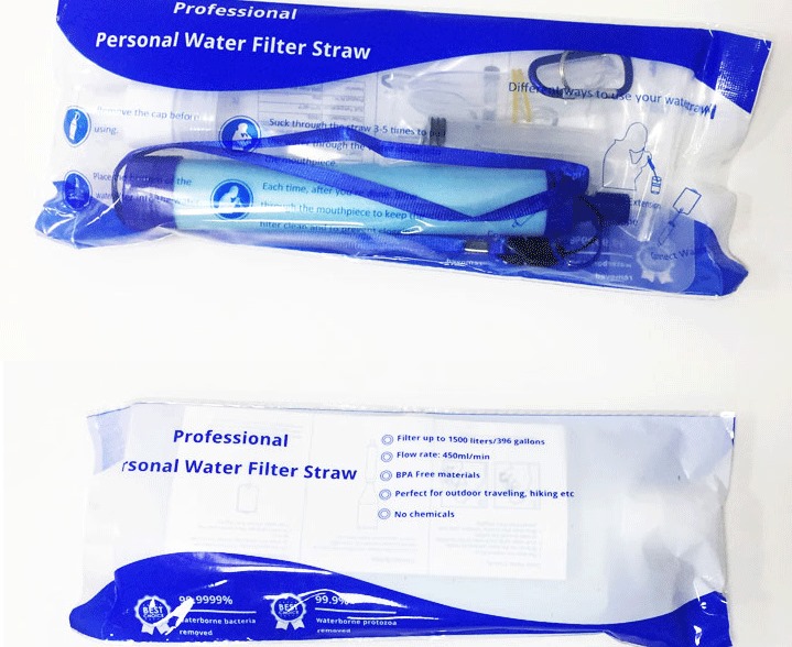 ที่กรองน้ำพกพา เข้าค่าย เดินป่า แคมปิ้ง เบา พกพาง่าย outdoor เดินป่า แถมชุดใช้งาน