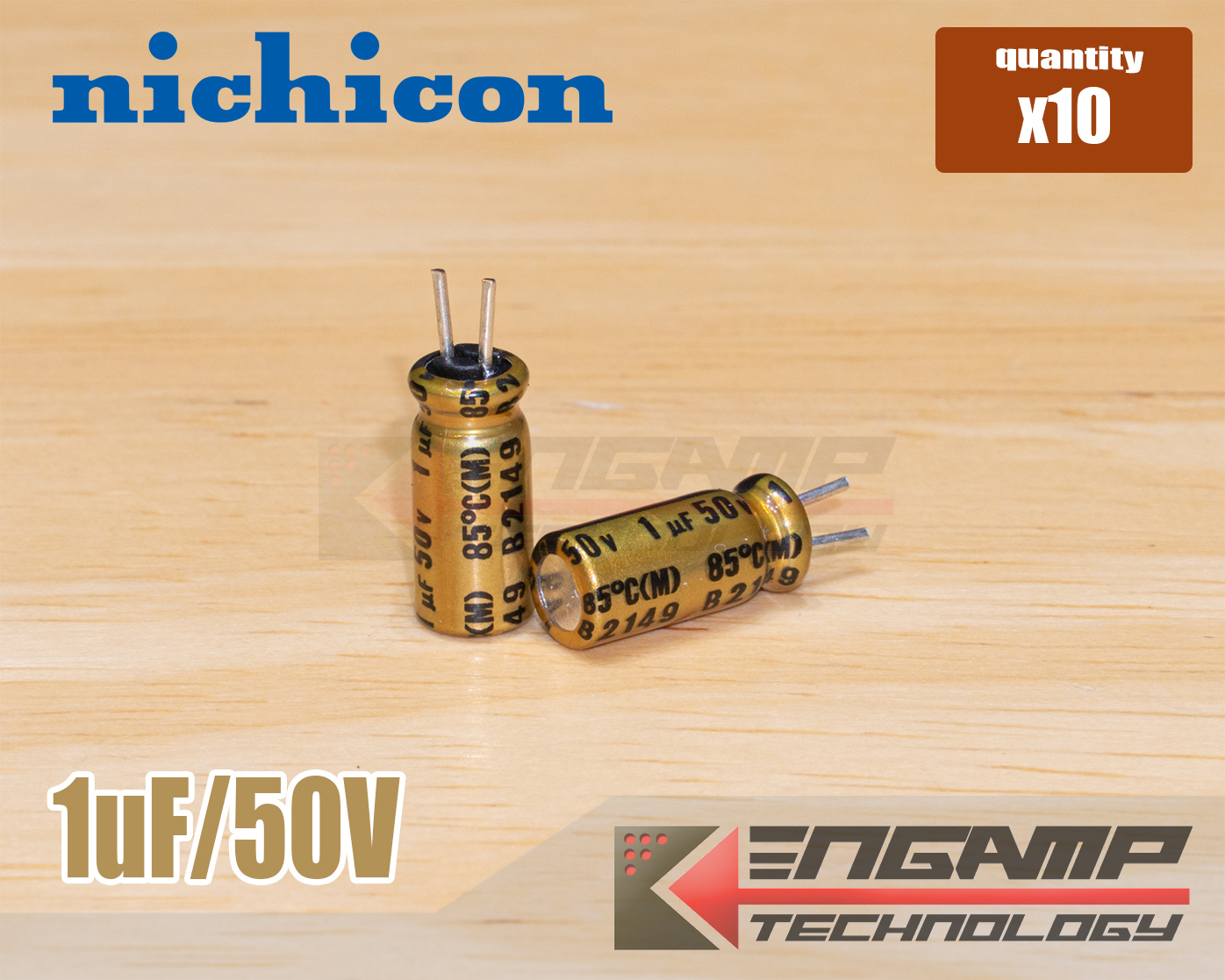 (10ตัว) [E-CAP] 1uF/50V 85 C Nichicon fine gold 5x12mm P=2mm