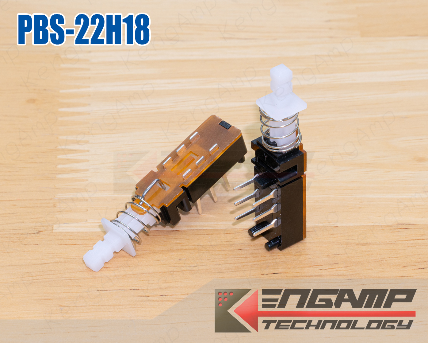 (1ตัว) [SW] PBS-22H18 Key Switch DPDT สวิตซ์ กดติด-กดดับ 3ขา 2แถว (บางล็อตสีดำ บางล๊อตสีเทา)