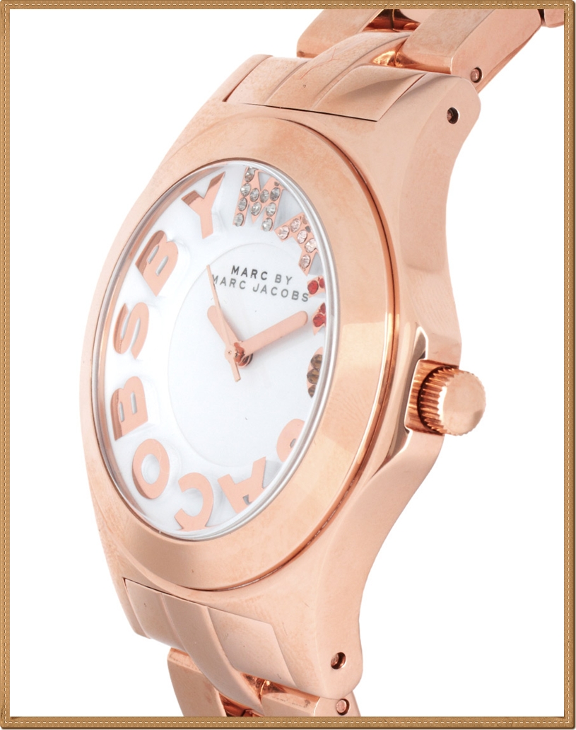 Marc Jacobs Rose Gold Rivera Logo Ladies Watch