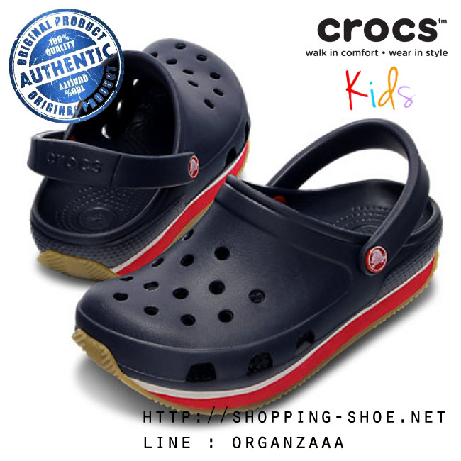 Crocs Retro Clog Kids - Navy / Red ของแท้ Outlet ไทยและอเมริกา