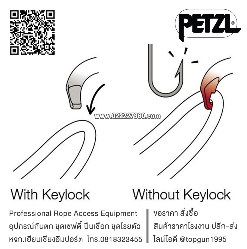 ห่วงเซฟตี้ ตะขอนิรภัย ตะขอเซฟตี้ Petzl OXAN M72A TL