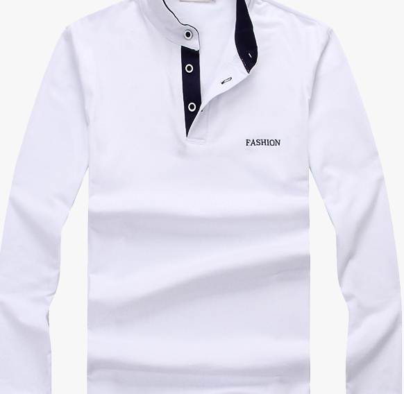 เสื้อยืดแขนยาวคอจีน สาบสีตัด สีขาว เทา น้ำเงิน ดำ No.35 37 39 41