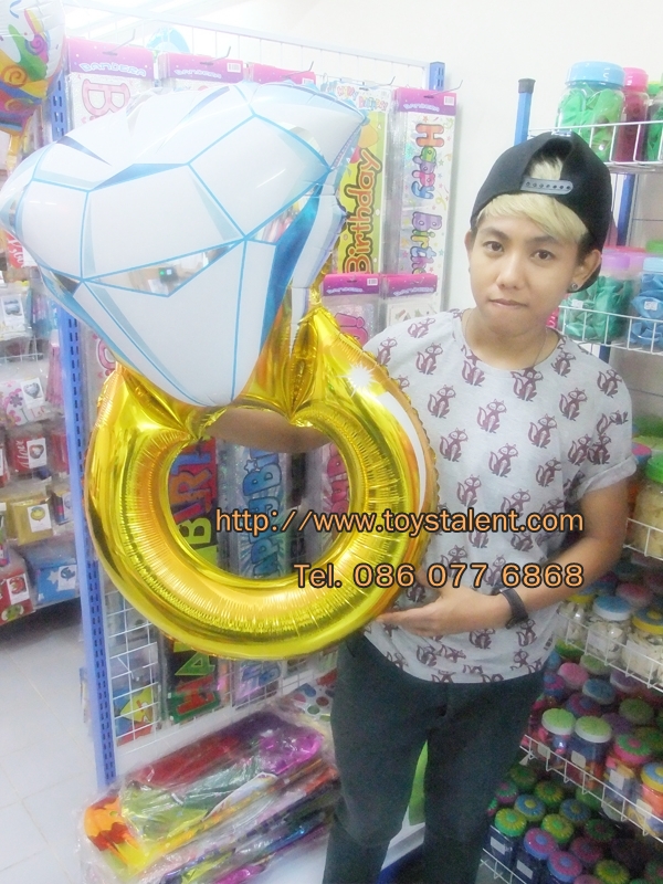 ลูกโป่งฟลอย์ แหวนแต่งงาน ไซส์ใหญ่ 45" - Big Wedding Ring Foil Balloon/ Item No. TL-E031