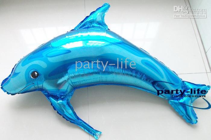 Dolphin Shape Balloon - ลายปลาโลมา สีฟ้า ตัวใหญ่ / Item No. TL-B004