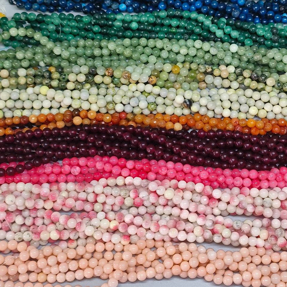 หินปิกัสโซแจสเปอร์ Picaso Jasper Beads จินตนาการ 8 มิล (50เม็ด/เส้น) 200฿