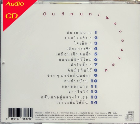 เบริด์ ธง ไชย - รวมเพลง บทที่ระลีก 1Cd N.