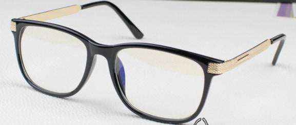 หลากสี!!กรอบแว่นตา แว่นสายตา แนวๆ แบบsuper Gold texture（ สีดำ )