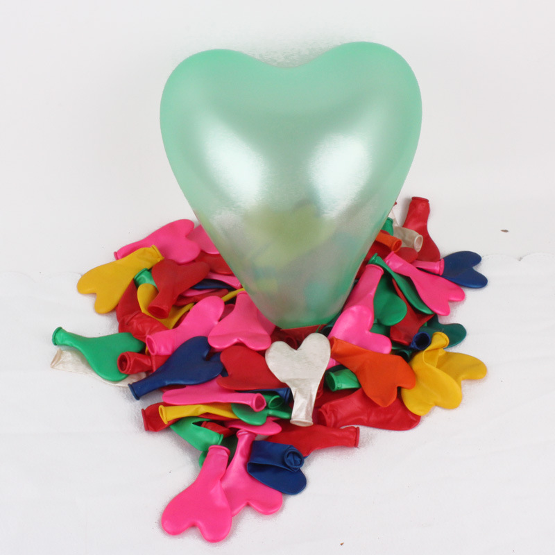 ลูกโป่งหัวใจเนื้อมุก สีเขียวอ่อน ไซส์ 12 นิ้ว แพ็คละ 10 ใบ (Heart Shape Balloon-Pearl Light Green Color)