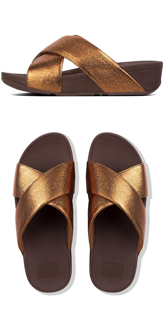 Fitflop Lulu Molten Metal Slide Bronze ของแท้ นำเข้าจาก USA และ UK