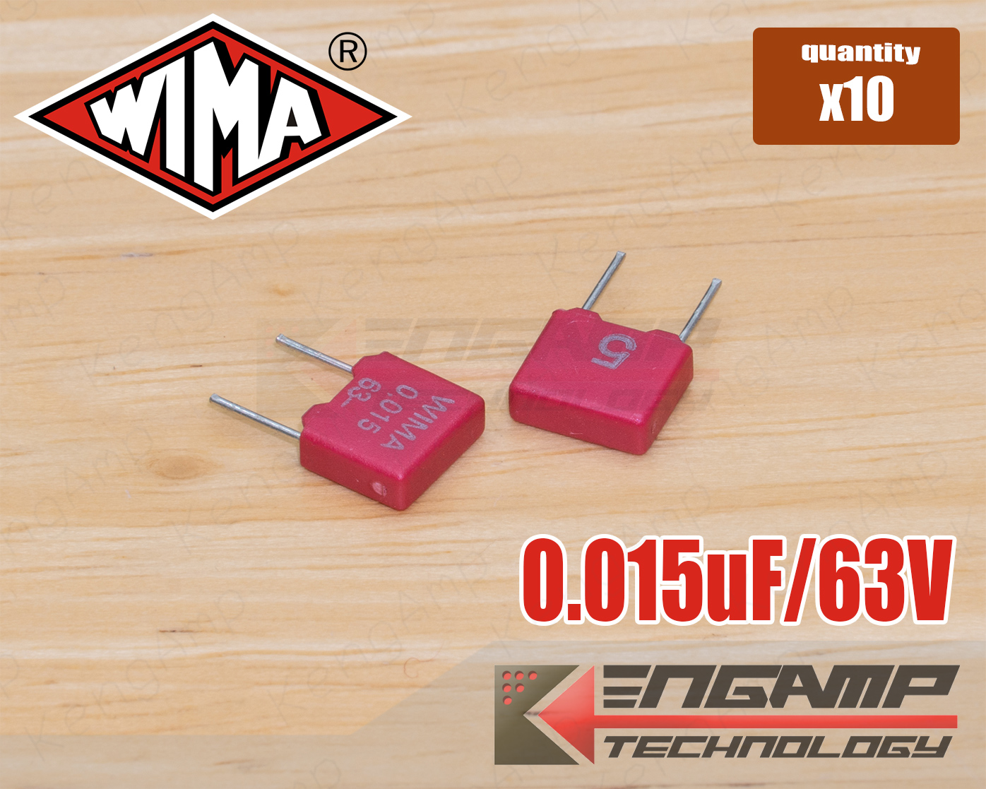 (10ตัว) [F-CAP] 0.015uF/63V 15nF/63V WIMA MKS2 5% 2.5x7.2 H6.5mm P=5mm
