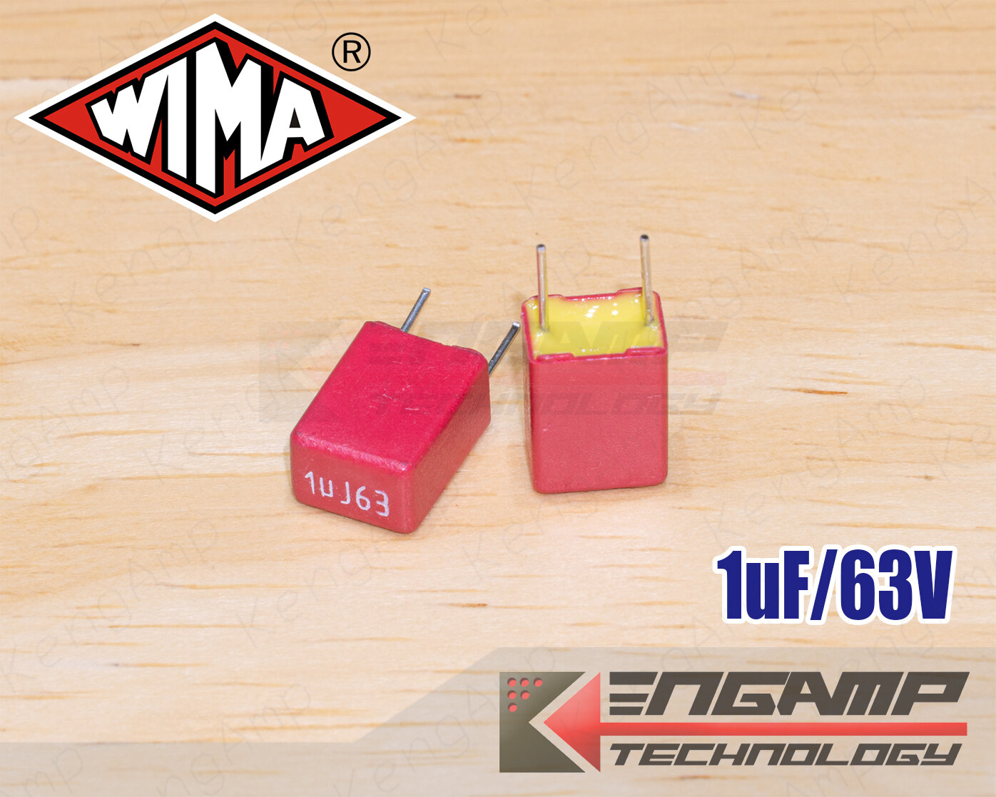 (10ตัว) [F-CAP] 1uF/63V WIMA MKS2 10% 5x7.2 H10mm P=5mm