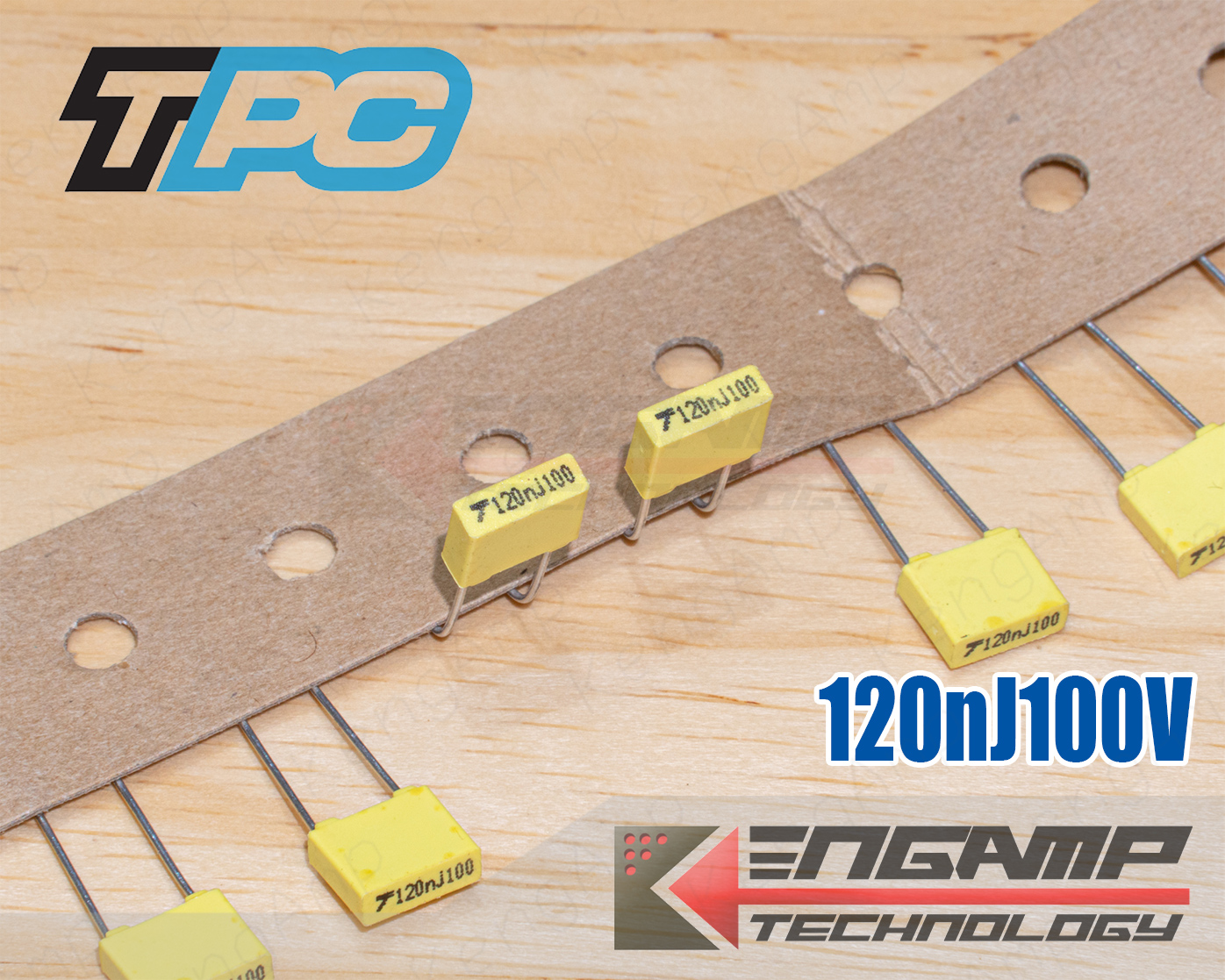 (10ตัว) [F-CAP] 0.12uF/100V 120nJ100V 5% TPC 2.4x7.5 H6.5mm P=5mm