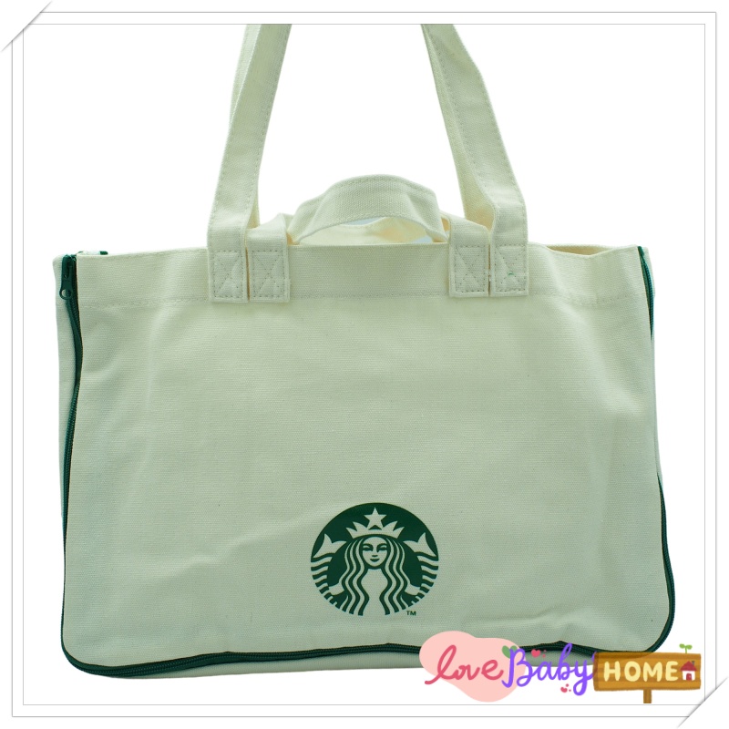 กระเป๋าผ้า สำหรับถือและสะพายข้างได้ สินค้าเป็นของแถมมาจาก Starbucks