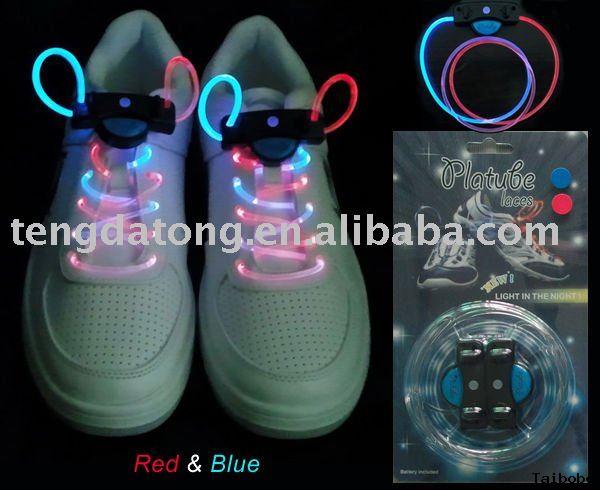 เชือกผูกรองเท้าไฟ LED สีแดง/สีฟ้า Shoelace - LED Red/Blue color