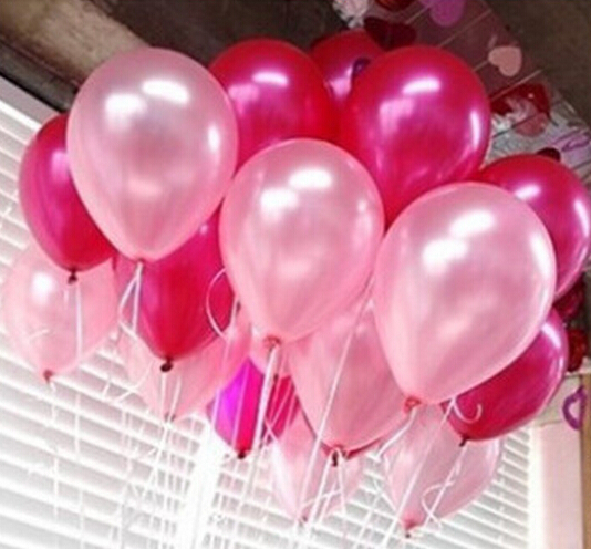 ลูกโป่งกลมเนื้อมุก สีชมพูอ่อน ไซส์ 10 นิ้ว แพ็คละ 10 ใบ (Round Balloons Size 10" - Pearl Light Pink Color)