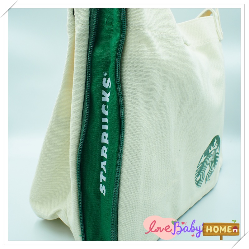 กระเป๋าผ้า สำหรับถือและสะพายข้างได้ สินค้าเป็นของแถมมาจาก Starbucks