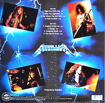 Metallica - Ride The Lightning 1984 1lp NEW