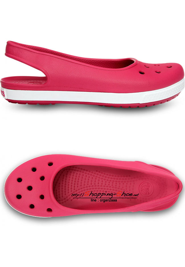 Crocband Airy Slingback - Raspberry / White ของแท้ Outlet ไทยและอเมริกา