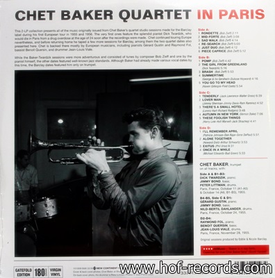 Chet Baker - Quartet In Paris 2Lp N.