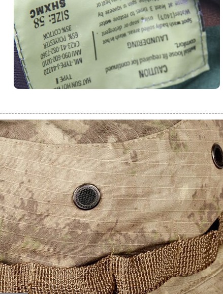 หมวกลายพราง เข้าค่าย เดินป่า แคมปิ้ง outdoor รัดคาง พับข้าง ติดกระดุม เก็บได้ หลากสี